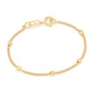 Pulseira banhado ouro 3x 24k 18k e 22k feminina infantil para bebe rommanel formada por bolas 550193
