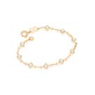 Pulseira banhado ouro 3x 24k 18k e 22k feminina infantil para bebe rommanel formato de "8" pérolas 551313