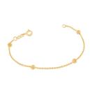 Pulseira banhado ouro 3x 24k 18k e 22k feminina infantil para bebe rommanel intercalada globos vazados 550854