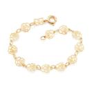 Pulseira banhado ouro 3x 24k 18k e 22k feminina infantil para bebe rommanel rosas vazadas 551138