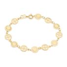Pulseira banhado ouro 3x 24k 18k e 22k feminina redondas vazadas flor e lisa rommanel 551200 Pulseira banhado ouro 3x 24k 18k e 22k feminina redondas vazadas flor e lisa rommanel 551200