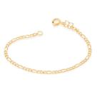 Pulseira banhado ouro 3x 24k 18k e 22k masculina infantil para bebe rommanel fio alternado 3x1 0,60 laminado ouro 18k 550055