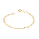 Pulseira banhado ouro 3x 24k 18k e 22k masculina infantil para bebe rommanel ou unissex elos achatados ouro 18k 550804