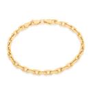 Pulseira banhado ouro 3x 24k 18k e 22k masculina rommanel elo cadeado med 20 cm e 21 cm 551725