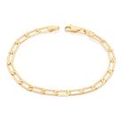 Pulseira banhado ouro 3x 24k 18k e 22k masculina rommanel elo longo batido 20 21 22cm 552014