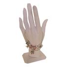 PULSEIRA BERLOQUE EM DETALHES ROSA METAL PRATA COM STRASS Prata