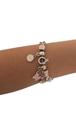 PULSEIRA BERLOQUE METAL PRATA COM DETALHES EM ROSA E STRASS Prata