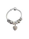 PULSEIRA BERLOQUE METAL PRATA COM ZIRCONIA FRUTA COR Prata