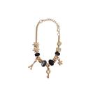Pulseira Berloque Prateada E Dourada Feminina De Pedras