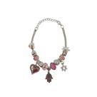 Pulseira Berloque Prateada E Dourada Feminina De Pedras