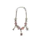 Pulseira Berloque Prateada E Dourada Feminina De Pedras