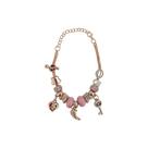 Pulseira Berloque Prateada E Dourada Feminina De Pedras