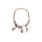 Pulseira Berloque Prateada E Dourada Feminina De Pedras