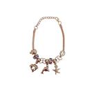 Pulseira Berloque Prateada E Dourada Feminina De Pedras