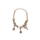 Pulseira Berloque Prateada E Dourada Feminina De Pedras