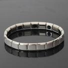Pulseira Bioquântica Magnética de Aço Inox Unissex Prata