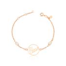 Pulseira Bless com Zircônias, Revestida em Ouro Rose