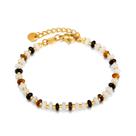 Pulseira Bohemian Beaded para mulheres com corrente de aço inoxidável