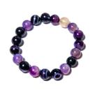 Pulseira Bolinha Pedra Agata Lilas Rolada Fio Silicone PB3706
