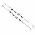 Pulseira Borboletas Coloridas Prata 925 - Joias Amaré