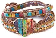 Pulseira Boutique SS 7 Chakra Healing Natural Heart Gemstone