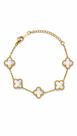 Pulseira Bracelete 5 Trevos da Sorte AJUSTÁVEL 22 cm Cores: Preto Branco Prata Dourado Dupla Face Aço Inoxidável Unissex Pulseira Bracelete 5 Trevos da Sorte AJUSTÁVEL 22 cm Cores: Preto Branco Prata Dourado Dupla Face Aço Inoxidável Unissex