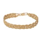 Pulseira Bracelete 6 Fios Trançada Folheada Ouro 18k