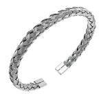 Pulseira Bracelete Aço Inox Entrelaçada Ajustável Unissex