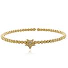 Pulseira Bracelete BolInha com Estrela Banhada Ouro 18K