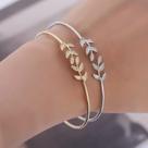Pulseira Bracelete De Folha Abertas Fina Para Mulheres Moda
