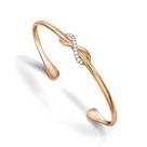 Pulseira Bracelete de Prata 925 banhada a Ouro Rosé 18k com Zircônias