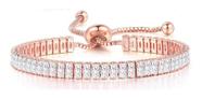 Pulseira Bracelete Dourada Rosê Com Zircônia Noiva Debutante