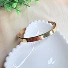 Pulseira Bracelete Dourado Lisa em Aço Inox com Fecho de Encaixe