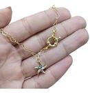 Pulseira Bracelete Estrela Do Mar Coração Boia F. Ouro 18k