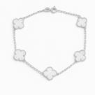 Pulseira Bracelete Feminina Flor Trevo Madri Perola Prata Pulseira Bracelete Feminina Flor Trevo Madri Perola Prata