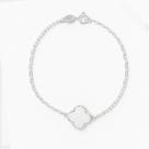 Pulseira Bracelete Feminina Flor Trevo Prata Legitima 925