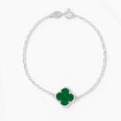 Pulseira Bracelete Feminina Flor Trevo Prata Legitima 925