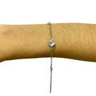 Pulseira Bracelete Feminina Pedra Verde Claro Aço Inox