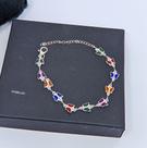 Pulseira Bracelete Feminino com Borboletas zircônias coloridas Folheado Ouro Dourado Prata Luxo tendência Moda