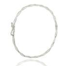 Pulseira Bracelete Feminino Prata Pura Torcido Delicado 2mm Pulseira Bracelete Feminino Prata Pura Torcido Delicado 2mm