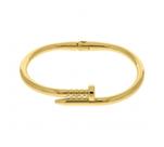 Pulseira Bracelete Feminino Prego Semjoia Ouro 18k Luxo Fecho Click Tamanho 60mm