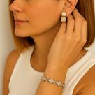 Pulseira Bracelete Inspiração com Microzircônias folheada a ródio branco Pulseira Bracelete Inspiração com Microzircônias folheada a ródio branco