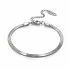 Pulseira Bracelete Laminada Chata Unissex Aço Inox Extensor