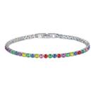 Pulseira Bracelete Luxo Prata Zircônia 3mm Premium 4 Grifas