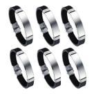 Pulseira Bracelete Masculino Borracha Placa Aco inox