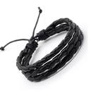Pulseira bracelete masculino feminino de couro preto marrom 3 volta regulável três camadas Pulseira bracelete masculino feminino de couro preto marrom 3 volta regulável três camadas