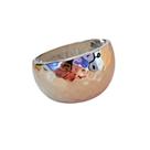 Pulseira Bracelete Médio com Detalhes Martelados Dourado ou Prata