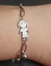 Pulseira Bracelete Menina em Aço Inox