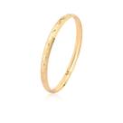 Pulseira Bracelete Oca Larga Trabalhada Flor Ouro 18k