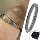 Pulseira Bracelete Oração Pai Nosso Aço Escovado 76mm Semijoia Pulseira Bracelete Oração Pai Nosso Aço Escovado 76mm Semijoia